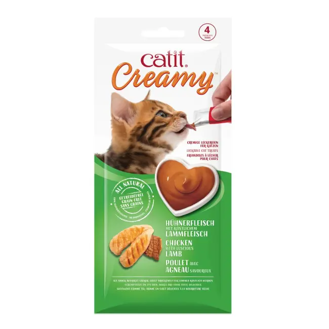 Catit Creamy Chicken & Lamb Cat Treats 40g 4 Tubes