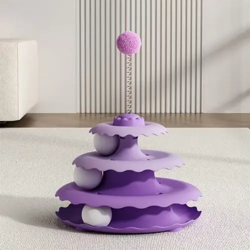3 Rotating Ball Track Cat Toy Tower PL