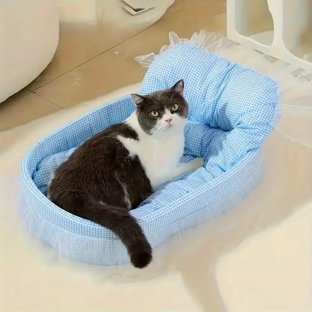 Luxury 3Piece Pet Bed Set Blu Cats & S Dogs