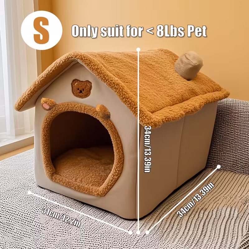 Winter Plush Cat House Bed Tunnel