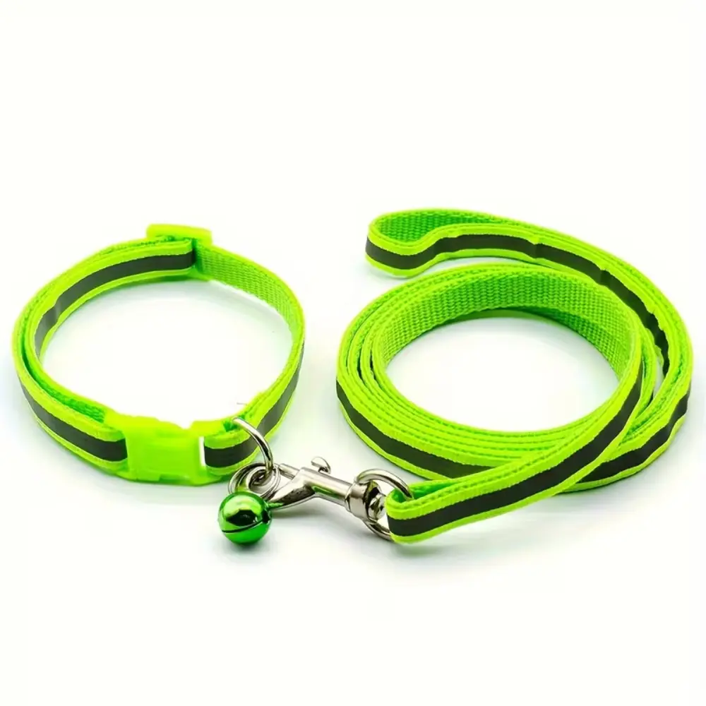 Reflective Collar & Leash Set Fluorescent GR by General — Pet Accessories — PetAura Qatar