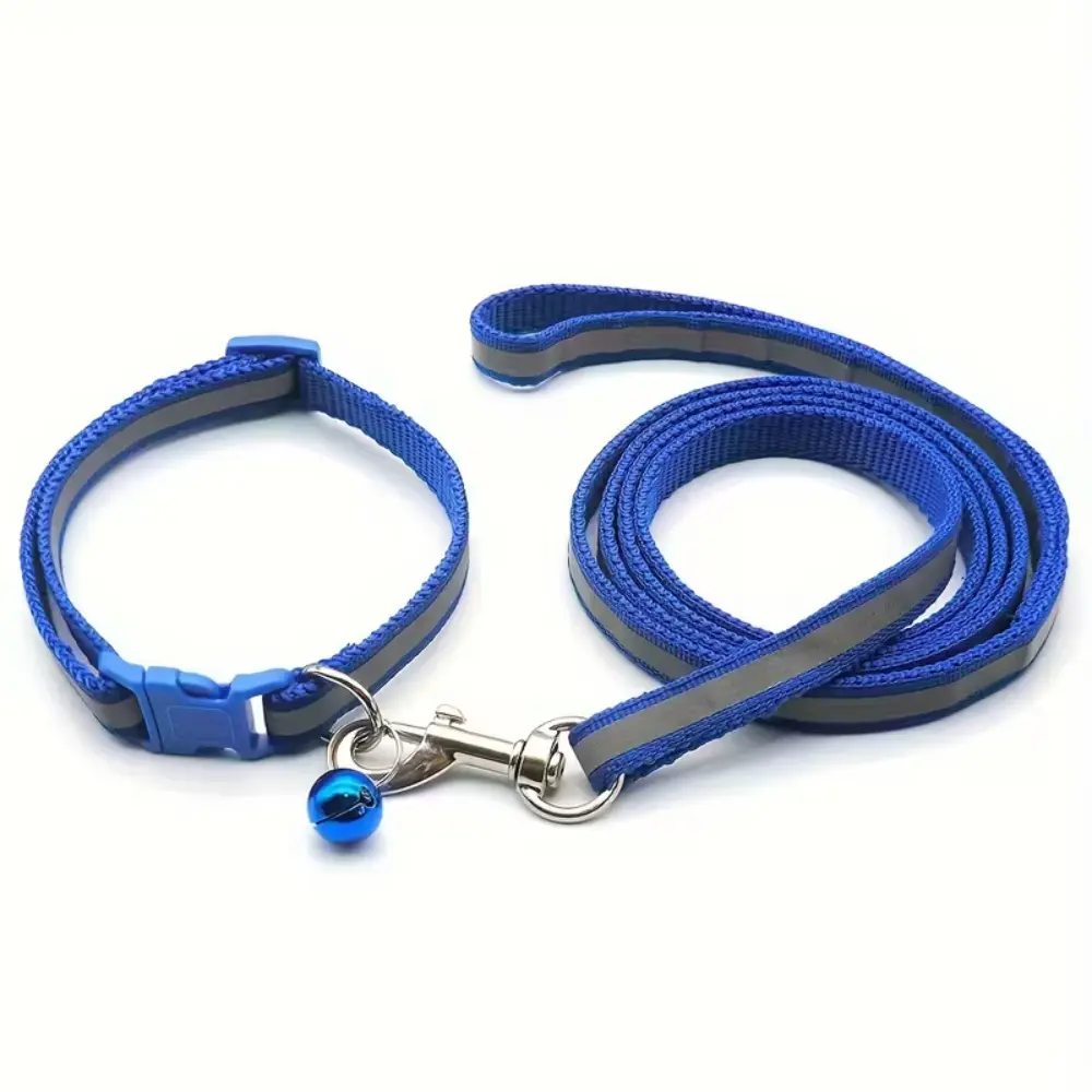 Reflective Collar & Leash Set Blu by General — Pet Accessories — PetAura Qatar
