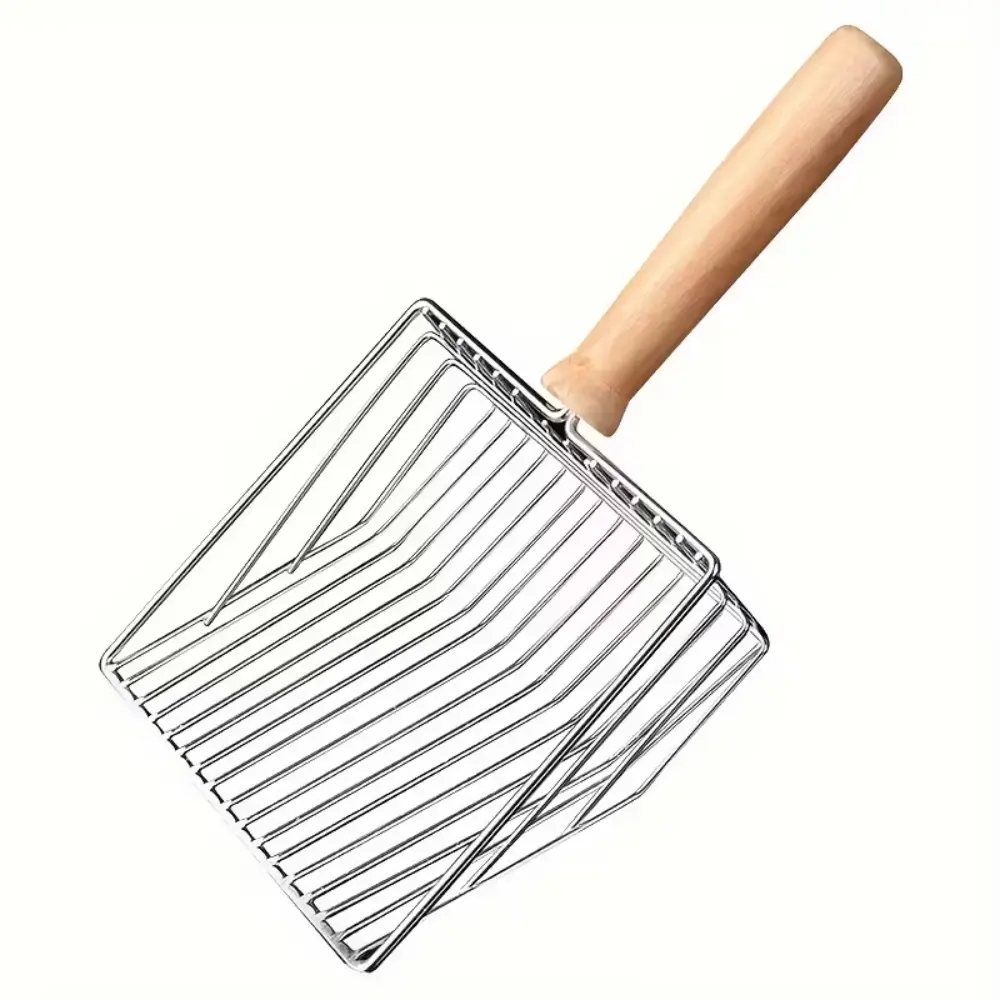 Wooden Hle Cat Litter Scoop Steel Type