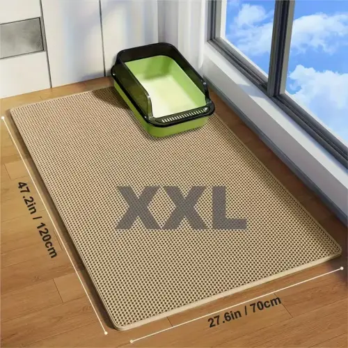Cat Litter Trapping Mat XXL 119.89 x 70.1 cm Beige by General — Cat Bedding — PetAura Qatar