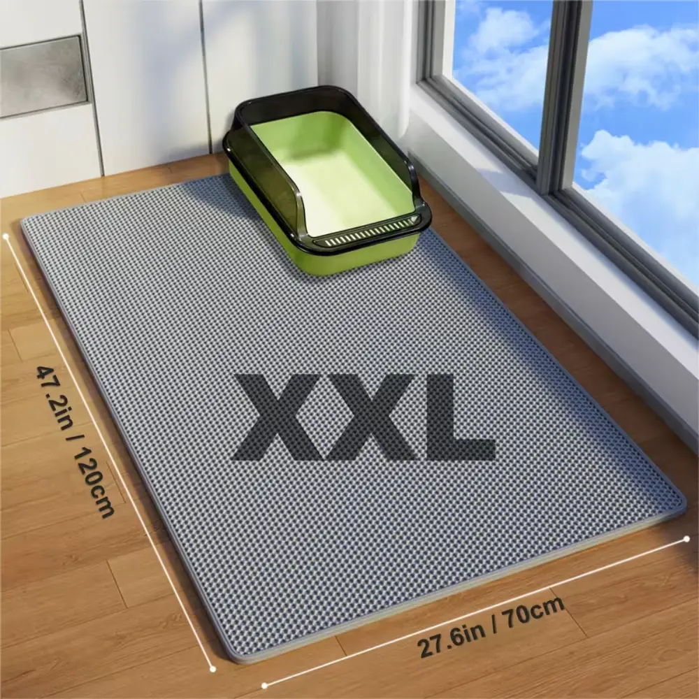 Odor Resistant Cat Litter Mat Litter Box Area XXL 119.89 x 70.1 cm Grey