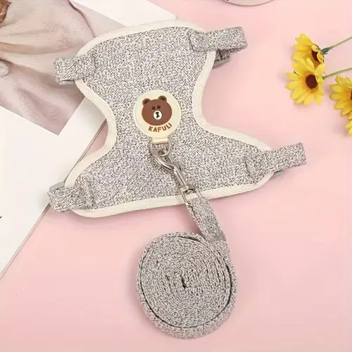 Cat Harness & Leash Grey S