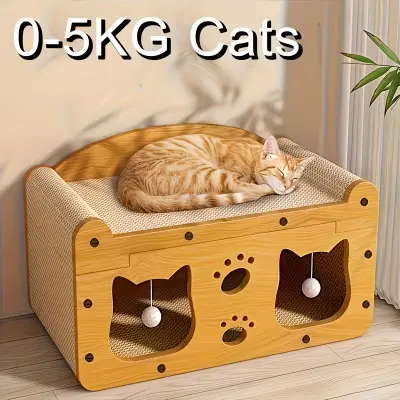 Dual Sided Cardboard Cat Scratcher Bed