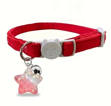 Star Pendant Cat Collar Red