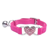 Heart Bell Cat Collar Rose