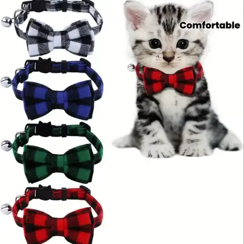 Detachable Cat Collars Bells Bow