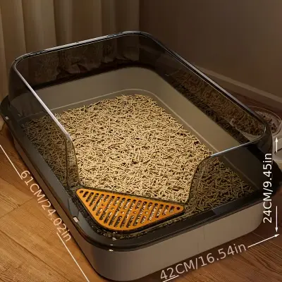 Cat Litter Box Cats Thin Mist White L