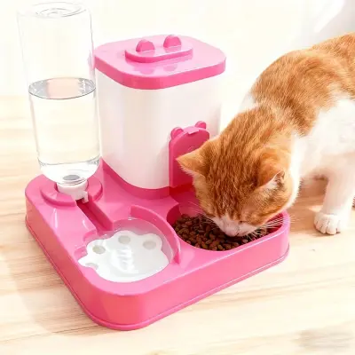 Pet Feeder Set Dogs & Cats Pink