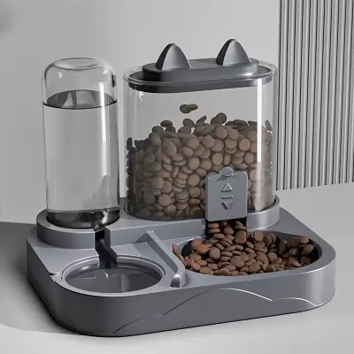 Pet Feeder Set Cats Grey