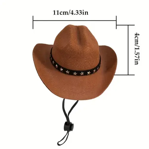 Star Pattern Cat Cowboy Hat S Brown