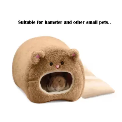 Hamster Hideout Nest Plush Brown Bed