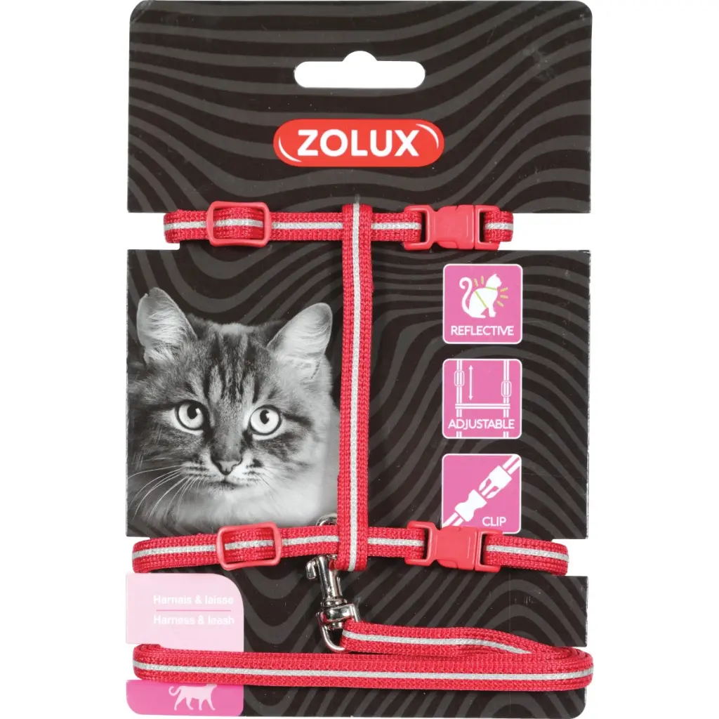 Zolux Cat Harness & Leash Kit Red