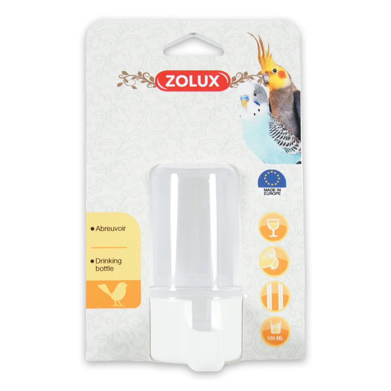 Zolux Drinking Bottle Hanging 100 ml by Zolux — Pet Accessories — PetAura Qatar