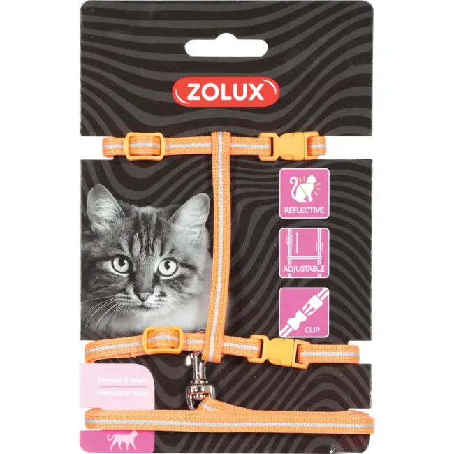 Zolux Cat Harness & Leash Kit Orange