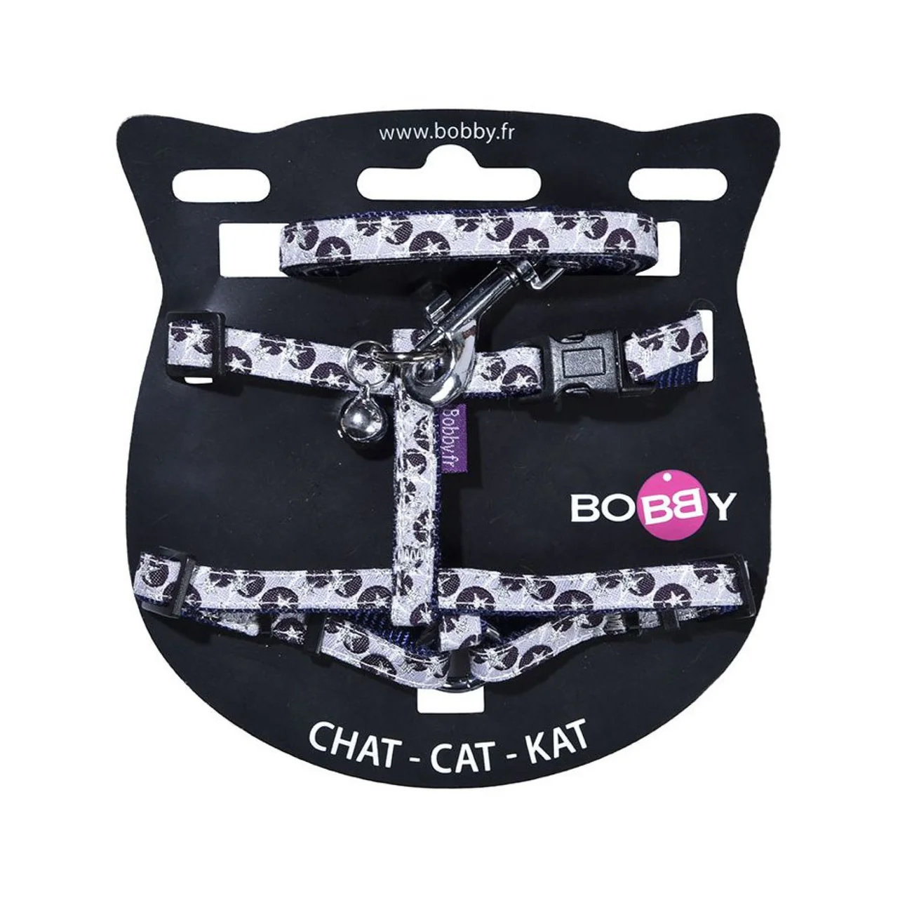 Bobby Confetti Cat Harness & Lead Mauve, Xsmall