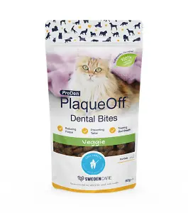 Pro Den Plaque Off Dental Bites Cats Veggie Flavour 60 g