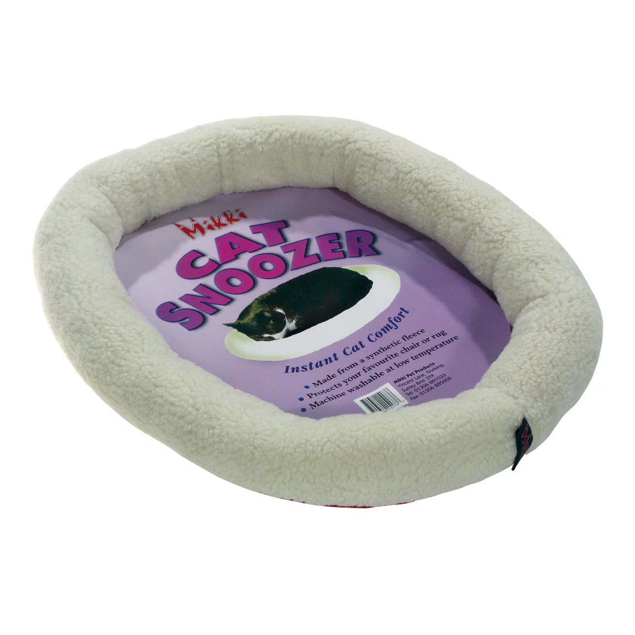 Mikki Cat Snoozer Pet Bed Pillow Medium White