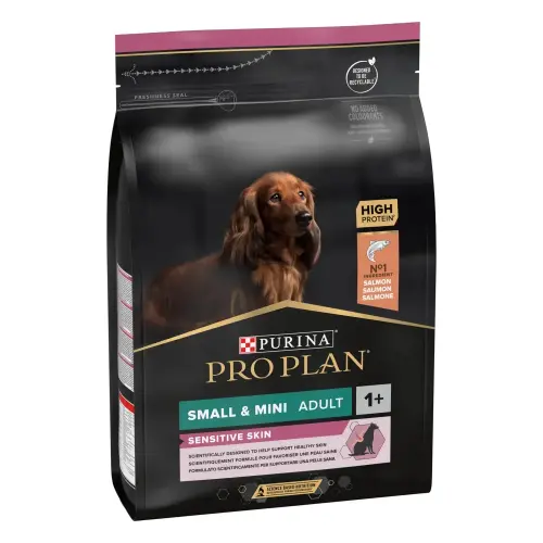 Purina Pro Plan Small & Mini Adult Sensitive Skin Salmon  Dog Food 3 kg by Pro Plan — Dog Dry Food — PetAura Qatar