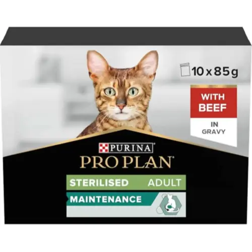 Purina Pro Plan Sterilised Cat Beef Gravy MP 85g*10