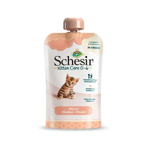 Schesir Kitten Pouch Cream Chicken Recipe Kittens 06 Months 150g