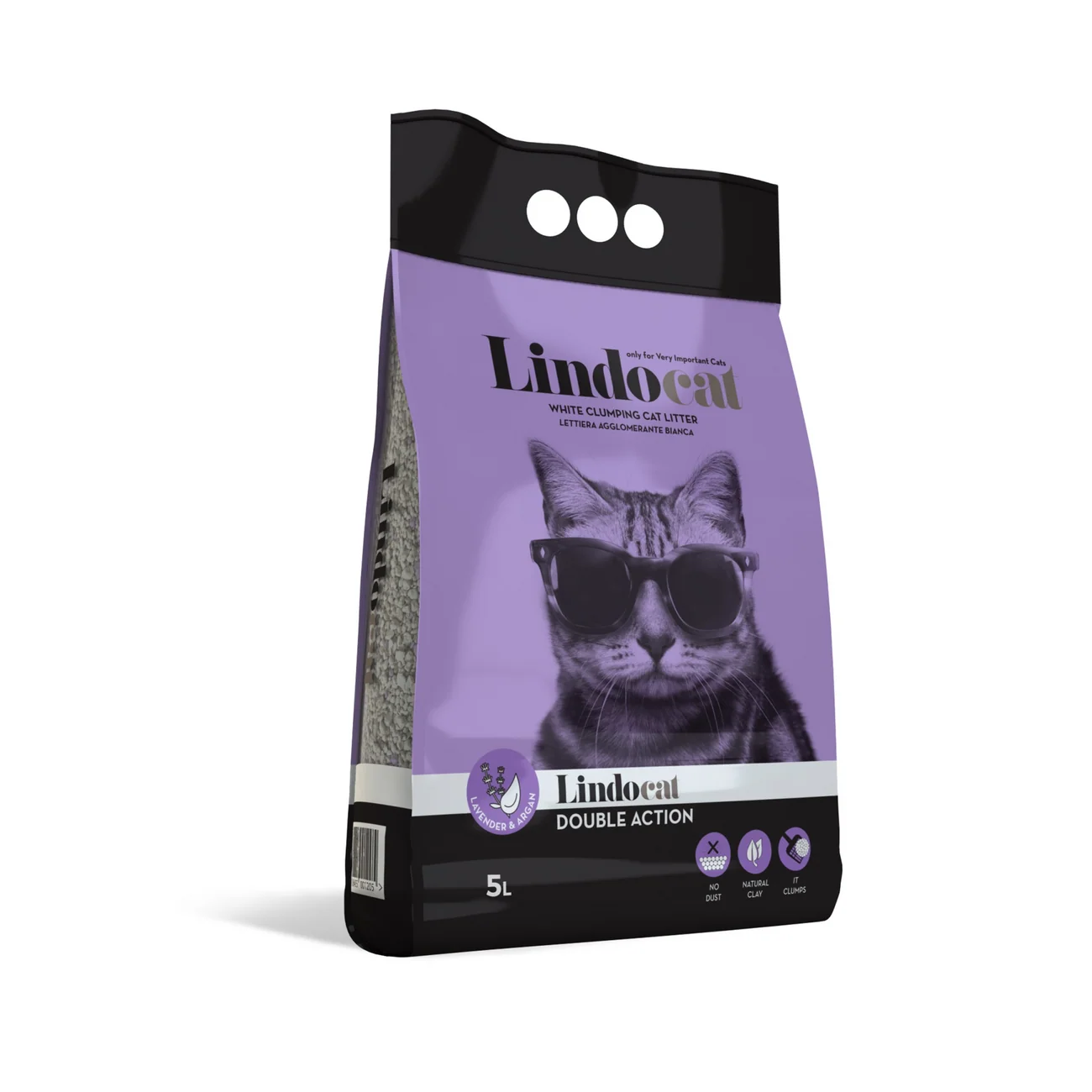 Lindocat White Bentonite Double Action (Lavender) Cat Litter 5L