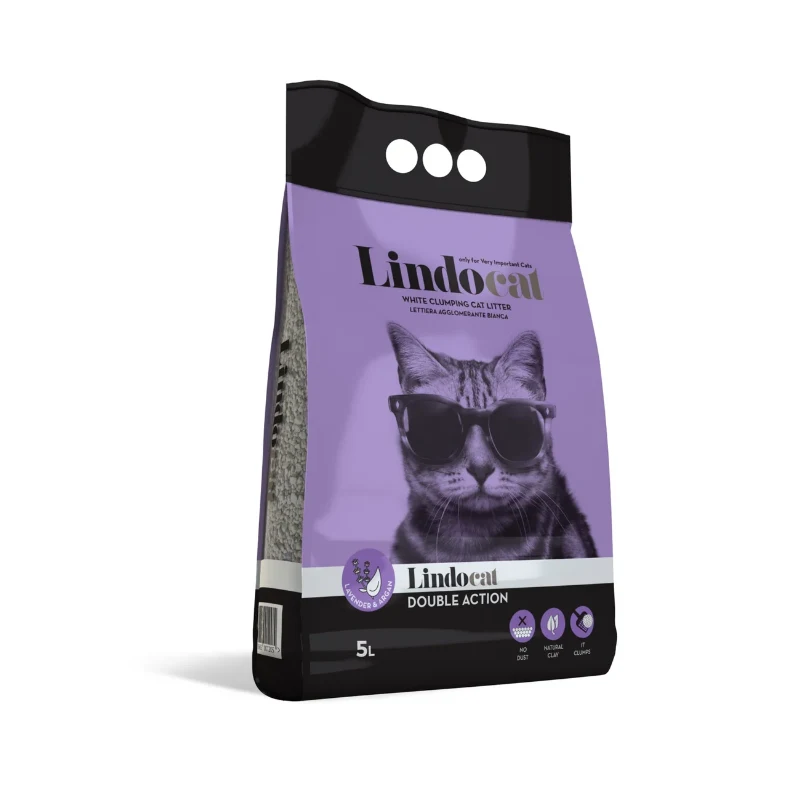 Lindocat White Bentonite Double Action (Lavender) Cat Litter 5L - Imperfect