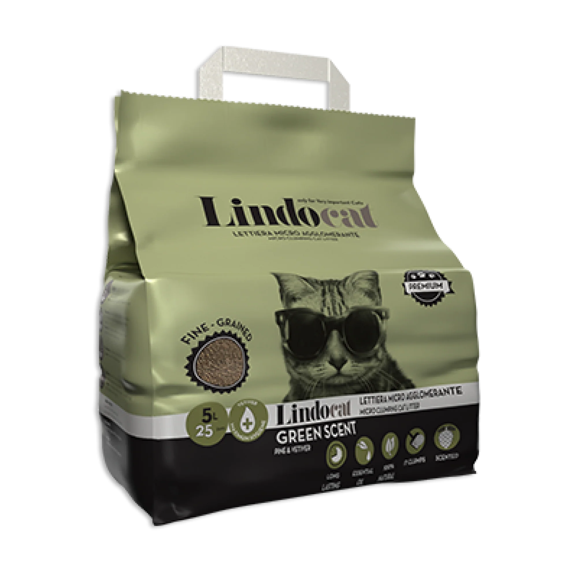Lindocat Green Scent (Pine and Vetiver Fragrance) Cat Litter 5L