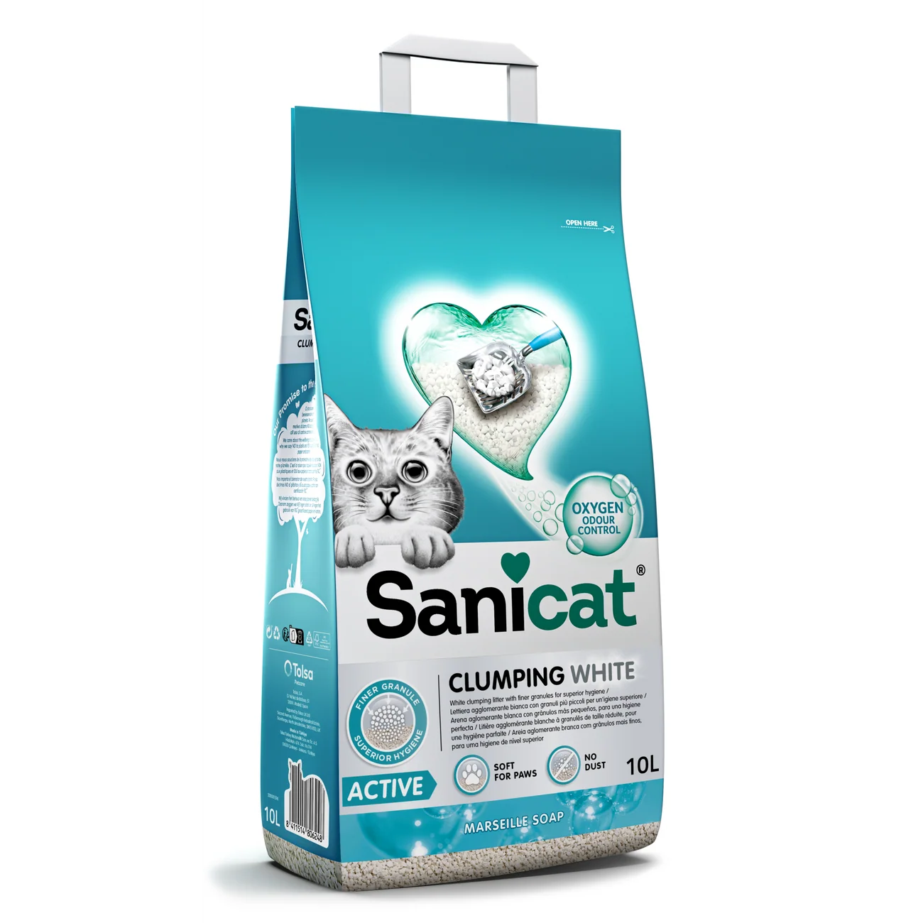 Sanicat Clumping White Active Cat Litter  10 L