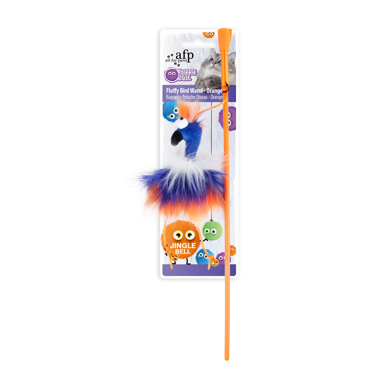 AFP Furry Ball W Orange Cat & Dog Toy