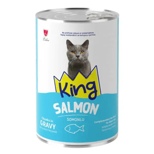 King Cat Gravy Salmon Wet Cat Food Can 400g